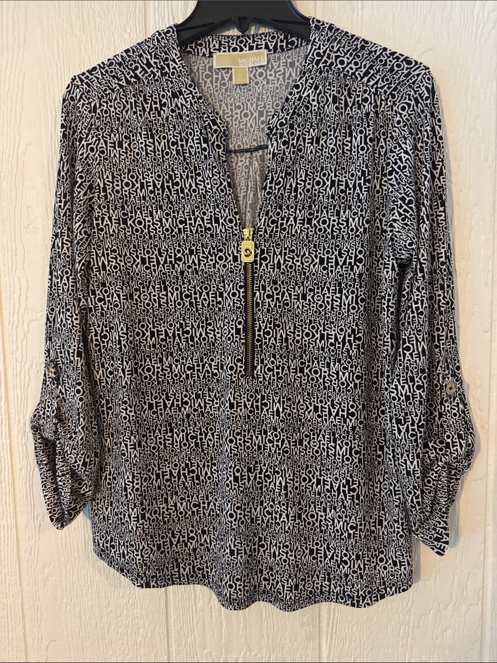 Michael Michael Kors Gold Zipper top